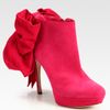 Alexander Mcqueen Suede Grosgrain Bow Platform Ankle Boots in Purple (pink) - Lyst