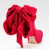 Alexander Mcqueen Suede Grosgrain Bow Platform Ankle Boots in Purple (pink) - Lyst