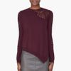 Alexander Wang Burgundy Wool Fishnet Trim Sweater in Red (burgundy) - Lyst