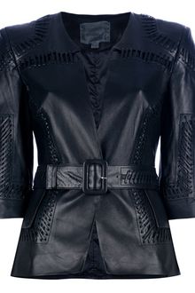 Atelier Siviglia Stitch Detail Leather Jacket - Lyst