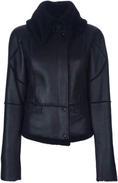 Bottega Veneta Leather Jacket in Black - Lyst