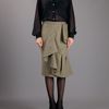 Burberry Prorsum Ruffle Wool Skirt in Brown - Lyst