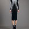 Gareth Pugh Striped Fitted Dress in Black - Lyst