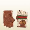 Gucci Crochet Front Fingerless Biking Gloves in White for Men - Lyst