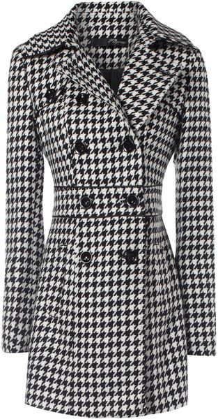 Jane Norman Dogtooth Check Coat - Lyst