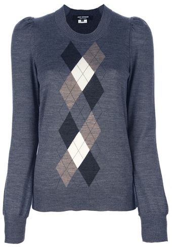 Junya Watanabe Checked Print Sweater - Lyst