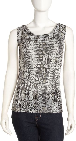 Tahari Pythonprint Blouse - Lyst