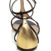 Charlotte Olympia Ss Parisienne Tstrap Sandal in Gold (black/gold) - Lyst