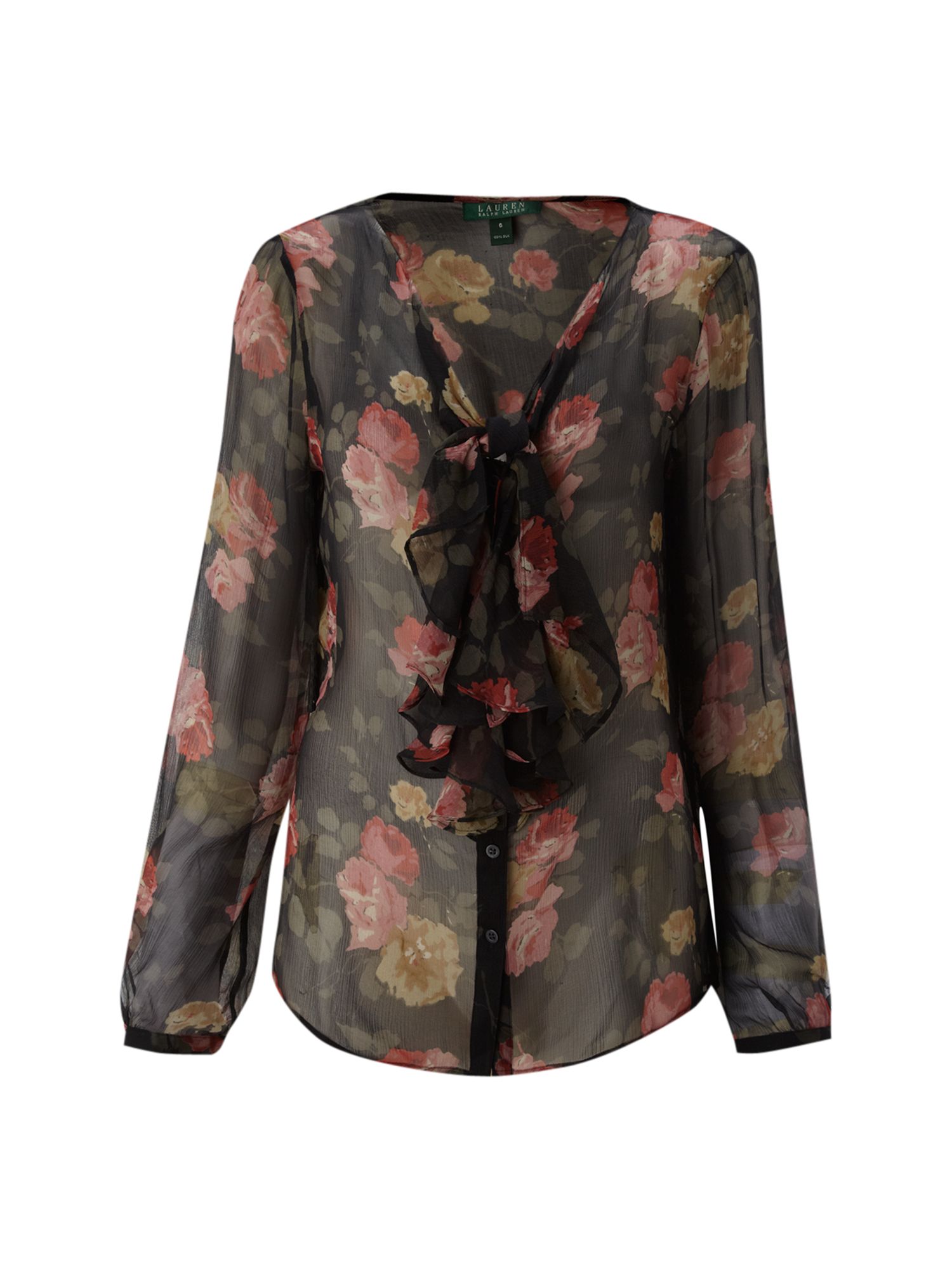 Lauren By Ralph Lauren Liliana Long Sleeve Floral Blouse in Black Lyst
