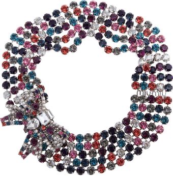 Miu Miu Crystal Bow Necklace - Lyst