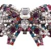 Miu Miu Crystal Bow Necklace in Silver - Lyst