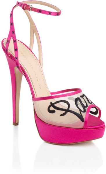 Charlotte Olympia Ss Paris Platform Sandal in Purple (fuchsia) - Lyst