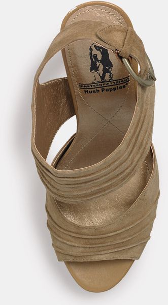 Hush PuppiesÂ® Hush Puppies Katya Peep Toe Suede Sandals in Beige ...