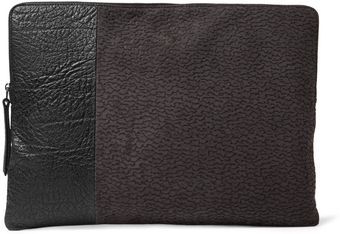 Lanvin Texturedsuede and Leather Pouch - Lyst