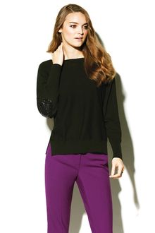 Vince Camuto Elbow Embellished Sweater - Lyst
