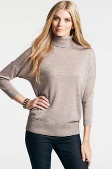 Ann Taylor Petite Italian Merino Wool Back Button Sweater - Lyst