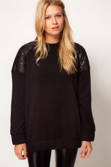 ASOS Collection Asos Sweatshirt with Padded Shoulder Detail - Lyst