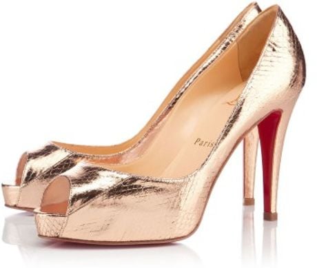 Christian Louboutin Very Prive in Gold - Lyst