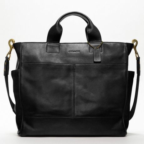 Coach Bleecker Legacy Leather Utility Tote in Black for Men - Lyst
