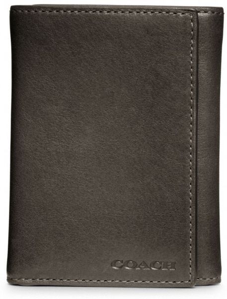 Coach Bleecker Legacy Leather Trifold Wallet in Gray for Men (new dark grey) | Lyst