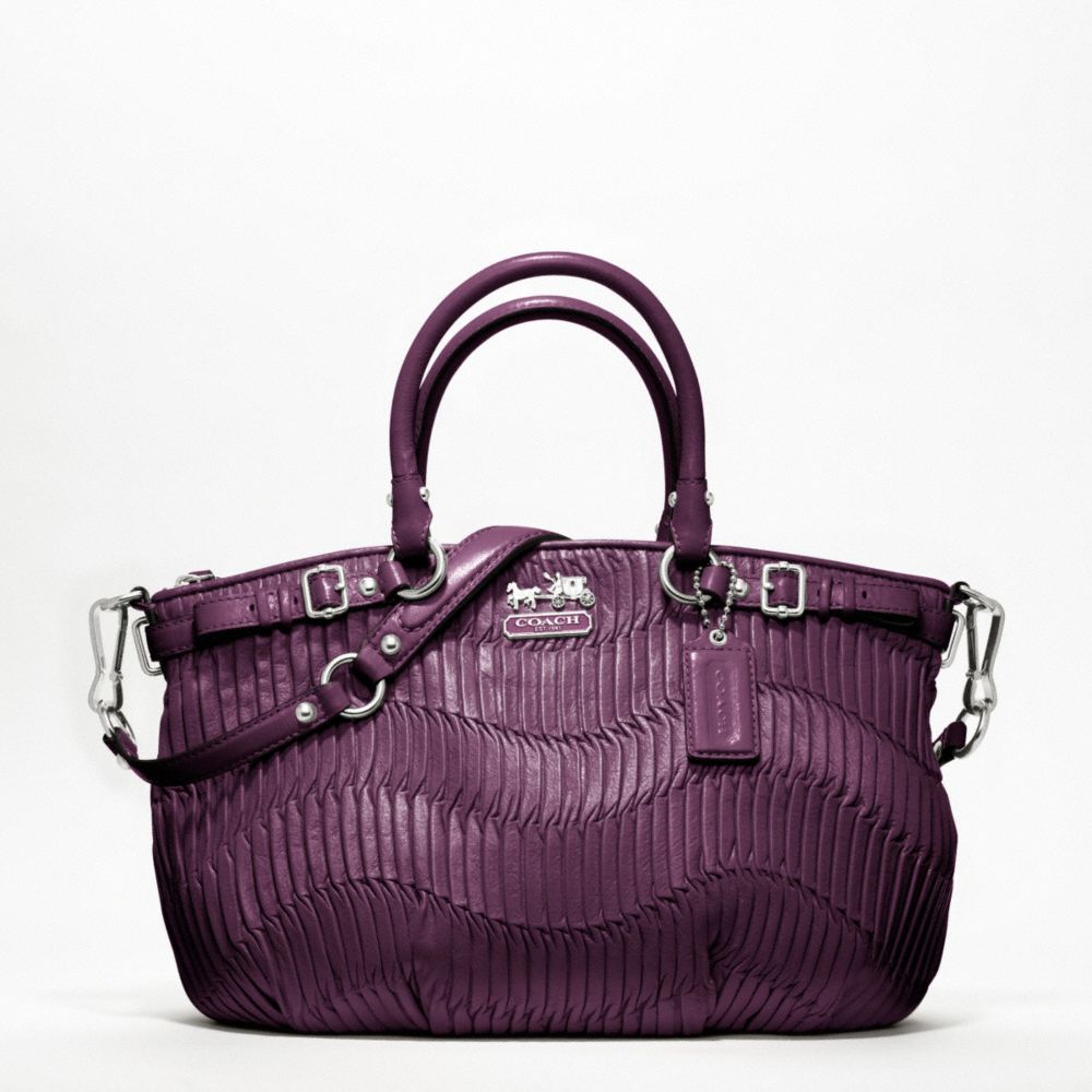 Coach Madison Gathered Leather Sophia Satchel In Purple Lyst