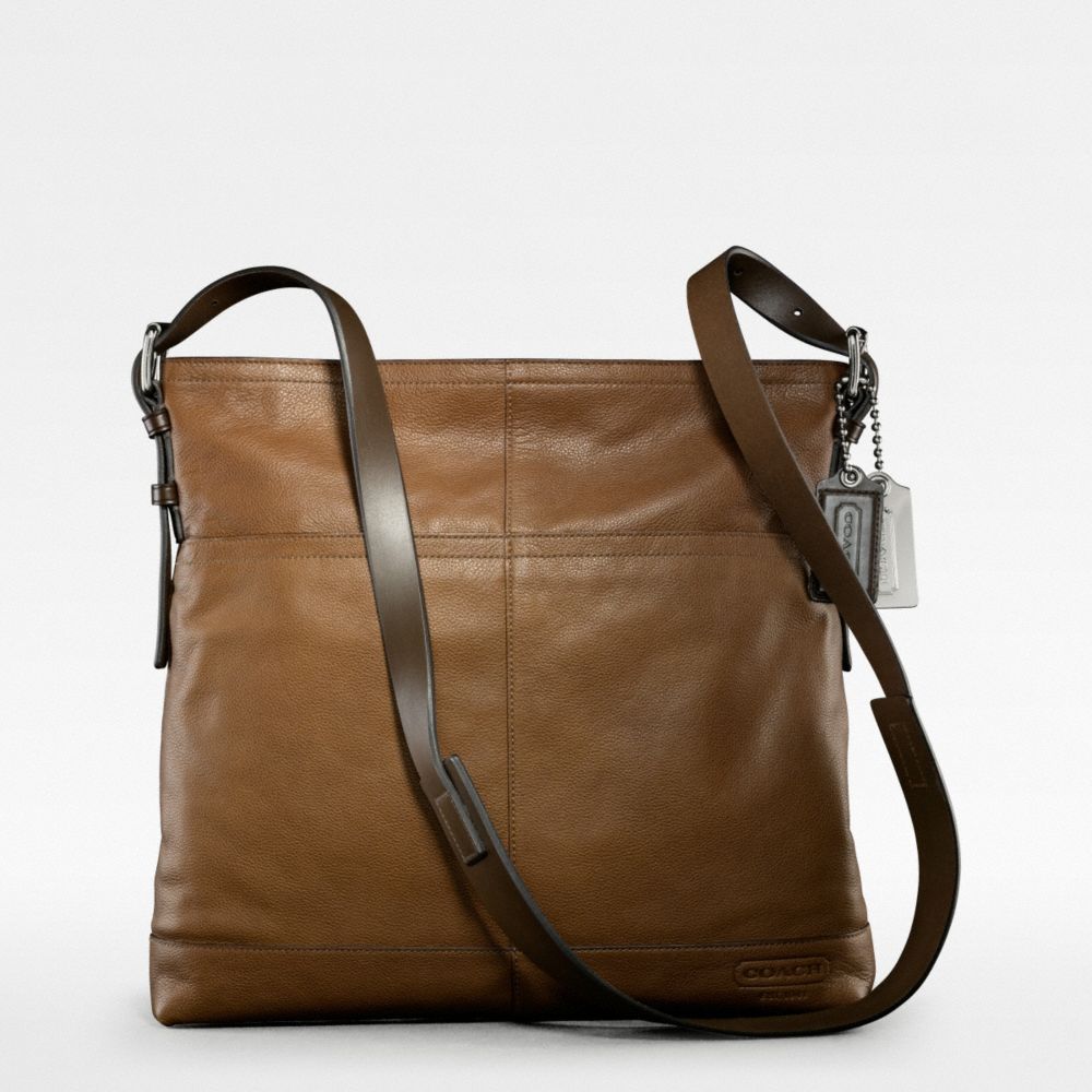 Coach Thompson Leather Large Zip Top Crossbody in Brown for Men (silver