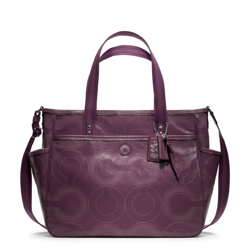 Coach Baby Bag Stitched Patent Tote in Purple (svplumberry) | Lyst