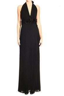 Ermanno Scervino Long Alter Collar Pleated Dress - Lyst