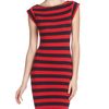 French Connection Striped Jersey Dress  in Red (love red n) - Lyst
