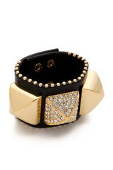 Juicy Couture Pave Pyramid Leather Cuff