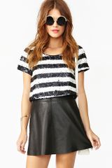 Nasty Gal Sequin Stripe Crop Top