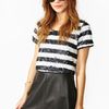 Nasty Gal Sequin Stripe Crop Top in Blue (midnight) - Lyst