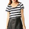 Nasty Gal Sequin Stripe Crop Top in Blue (midnight) - Lyst