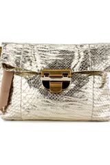 Nina Ricci Metallic Gold Python Liane