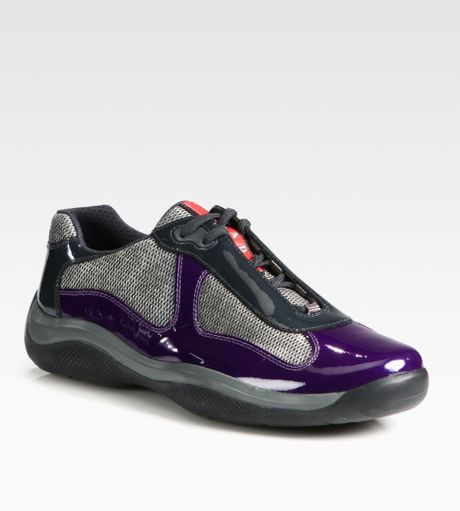 burgundy patent leather prada sneakers