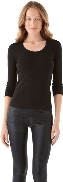 Three Dots Scoop Neck Tee - Lyst