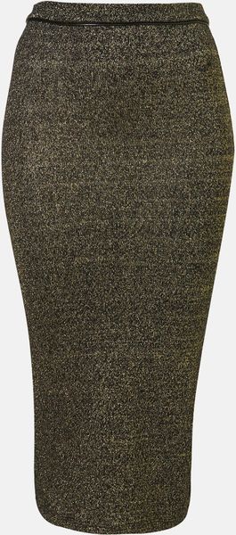 Topshop Metallic Midi Skirt in Gold - Lyst