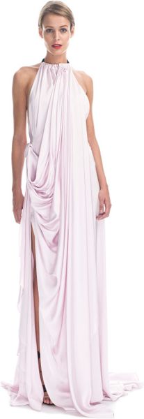 Vionnet  Viscose Satin Gown in Pink (pink orchid/black) - Lyst