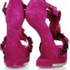 Alexander Mcqueen Enameled Flower Suede Platform Sandals in Red - Lyst