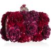 Alexander Mcqueen Enameled Flower Box Clutch in Red (silver) - Lyst