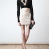 Balmain Velvet and Leather Miniskirt in Beige (pink) - Lyst