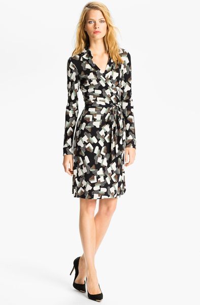 Diane Von Furstenberg New Jeanne 2 Dress in Black (grand piano jade) - Lyst