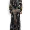 Emilio Pucci Printed Pleated Chiffon Gown in Gray - Lyst
