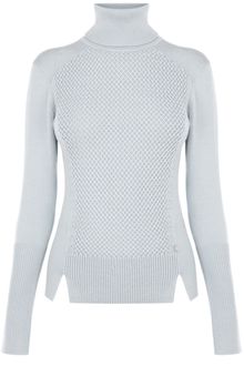 Karen Millen Texture and Plain Rollneck Jumper - Lyst