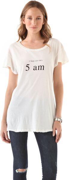 Wildfox Up All Night Tee in White - Lyst