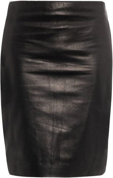 Diane Von Furstenberg Clover Leather Skirt in Black (clover) - Lyst