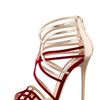 Jimmy Choo Maury Velvet Leather Sandal in Red - Lyst