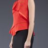 Narciso Rodriguez Ruffle Blouse in Orange - Lyst
