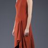 Narciso Rodriguez Asymmetric Dress in Brown (rust) - Lyst