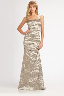 Nicole Miller Metallic Gown - Lyst